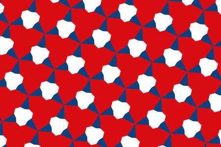 Simple geometric pattern in the colors of the national flag of Czech Republic