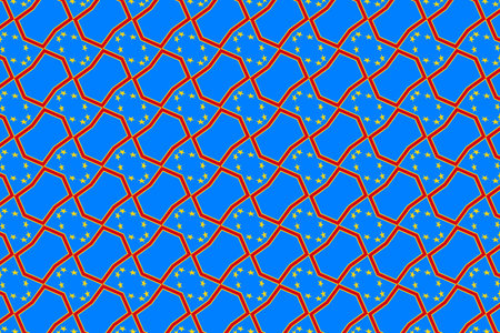 Simple geometric pattern in the colors of the national flag of Democratic Republic of the Congo