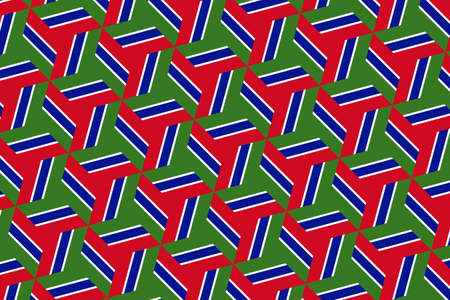 Simple geometric pattern in the colors of the national flag of Gambia