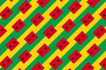 Geometric pattern in the colors of the national flag of Guinea-Bissau. The colors of Guinea-Bissau.の写真素材