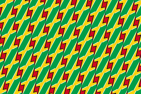 Geometric pattern in the colors of the national flag of Guyana. The colors of Guyana.