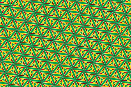 Geometric pattern in the colors of the national flag of Guyana. The colors of Guyana.の写真素材