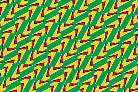 Geometric pattern in the colors of the national flag of Guyana. The colors of Guyana.