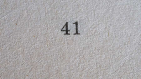 The number 41 printed on a piece of paper. Paper texture.の写真素材