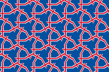Geometric pattern in the colors of the national flag of Iceland. The colors of Iceland.
