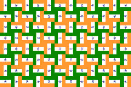 Geometric pattern in the colors of the national flag of India. The colors of India.の写真素材