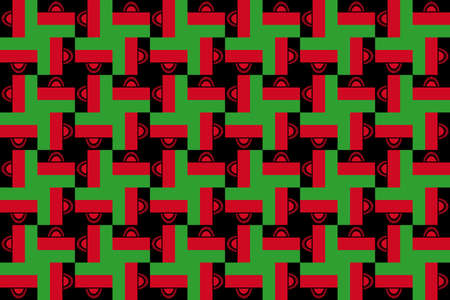 Geometric pattern in the colors of the national flag of Malawi. The colors of Malawi.の写真素材