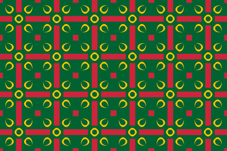 Geometric pattern in the colors of the national flag of Mauritania. The colors of Mauritania.の写真素材