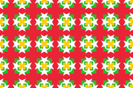 Geometric pattern in the colors of the national flag of Myanmar. The colors of Myanmar.の写真素材