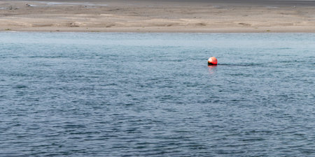 An sea buoy. Seascape. Calm water surface. body of waterの写真素材