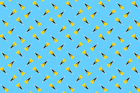 Geometric pattern in the colors of the national flag of Saint Lucia. The colors of Saint Lucia.