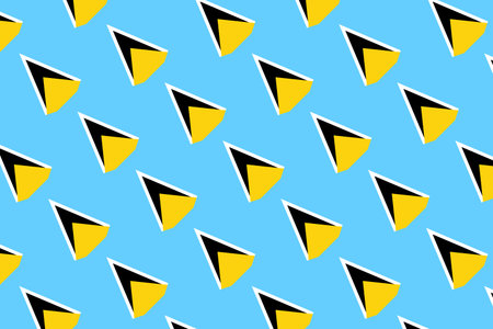 Geometric pattern in the colors of the national flag of Saint Lucia. The colors of Saint Lucia.の写真素材
