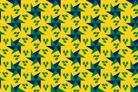 Geometric pattern in the colors of the national flag of Saint Vincent and the Grenadines. The colors...