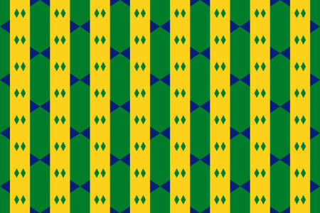Geometric pattern in the colors of the national flag of Saint Vincent and the Grenadines. The colors of Saint Vincent and the Grenadines.の写真素材