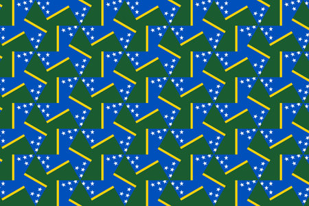 Geometric pattern in the colors of the national flag of the Solomon Islands. The colors of the...