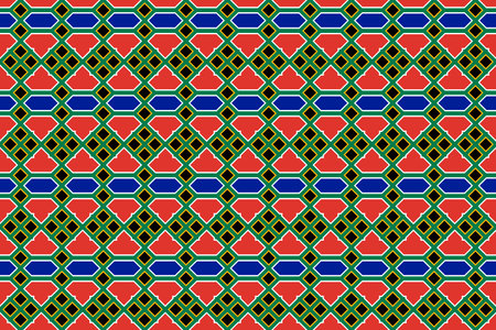 Geometric pattern in the colors of the national flag of South Africa. The colors of South Africa.の写真素材