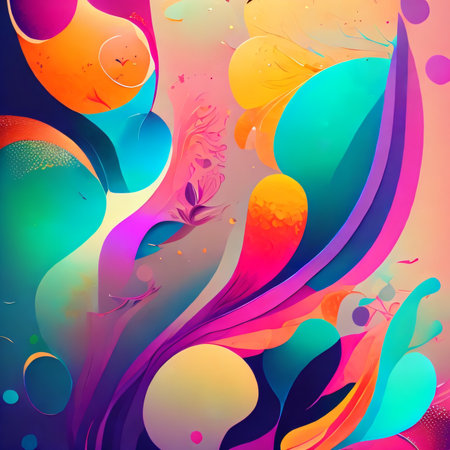 Abstract background, multicolored texture. Artistic abstraction of surreal natural forms, textures and colors on the subject of art, imagination and dreaming. Created with generative AI toolsの素材