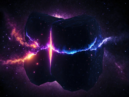 dark matter. Mysterious illustration of the dark matter explosion and creation of the universe. Created with generative AI toolsの素材