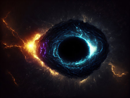 Dark energy, science fiction wallpaper. beauty of deep space. cosmic art background. Clot of dark energy. Created with generative AI toolsの素材