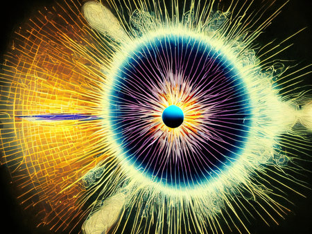 An image of the Higgs boson, also known as the God particle, abstract cosmic background. Created with generative AI toolsの素材