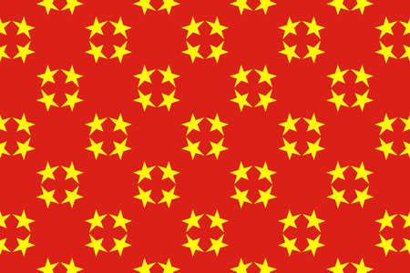 Geometric pattern in the colors of the national flag of Vietnam. The colors of Vietnam.の写真素材