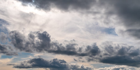 Gray clouds, sky. Dramatic skies, landscape. The sky is like a background. A copyspace. white clouds...