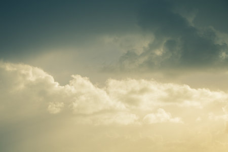 Thick gray clouds cover the sky, background. cloudscape.