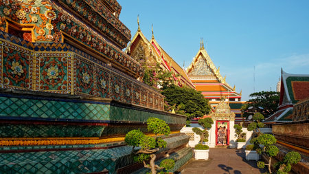 Bangkok, Thailand, December 25, 2018. Picturesque and decorated temples of the Thai capital. Images of ancient Buddhist architecture in Thailand.のeditorial素材