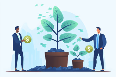 Exploring the investment concept: Putting your money to work, navigating the world of business and finance, and raising capital for growth. Created with generative AI toolsの素材