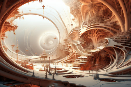 Marvelous and astonishing structures, revealing captivating fractal realms. Created with generative AI toolsの素材