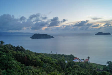 A beautiful sunset at the beach in Koh Phangan, Thailandの写真素材