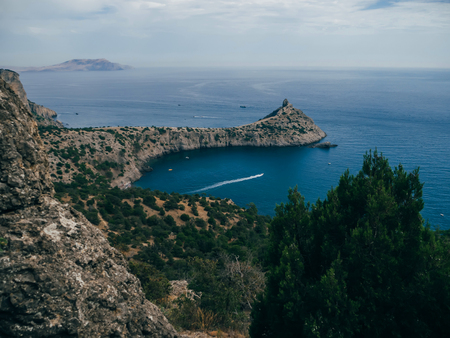 seascape with Bay and Cape in the Crimeaの写真素材