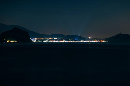 Sudak in the Crimea in the summer of the dark night on the Black Seaの写真素材