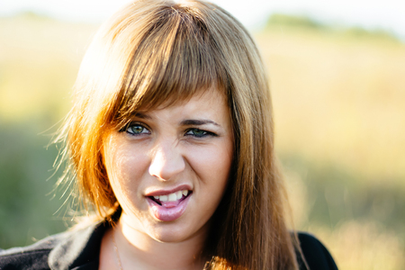 Portrait of happy Caucasian appearance girlの写真素材