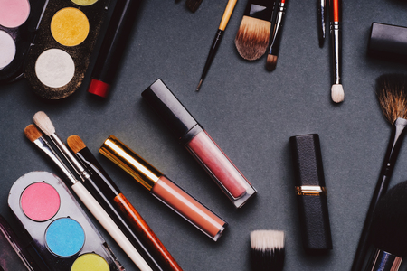 professional set of cosmetics for make-up and skin care and female beautyの写真素材