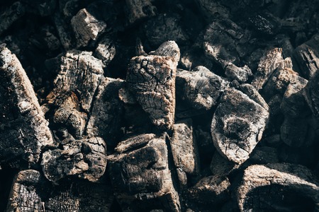 black natural coals after a fireの写真素材
