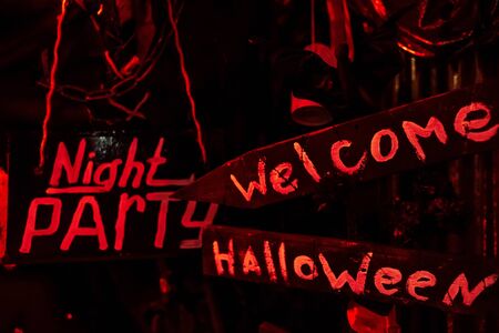 Halloween dark festive lettering with a decor