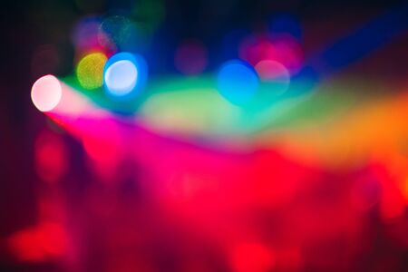Colorful bokeh background with defocused blurred out lights at night. Concept for festival lights like Diwaliの写真素材