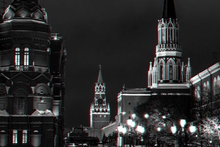 Tower on red Square in Moscow, Russia in the winterの写真素材