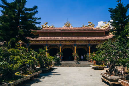 DA LAT, VIETNAM - MARCH 9, 2017: Temple of the Golden Buddha in Van Hanh Pagoda in Da Latのeditorial素材