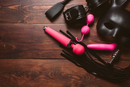 set of female sex toys for Masturbation and orgasm. Vibrator and vaginal balls