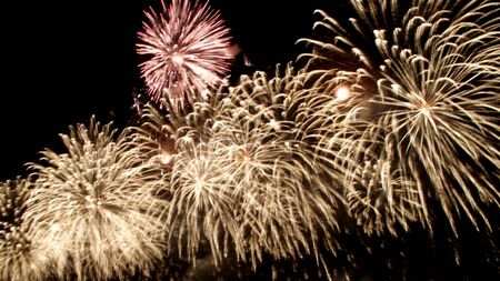 blurred bright colored abstract flashes of fireworks