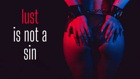 sexy ass girl with handcuffs on her hands for submission