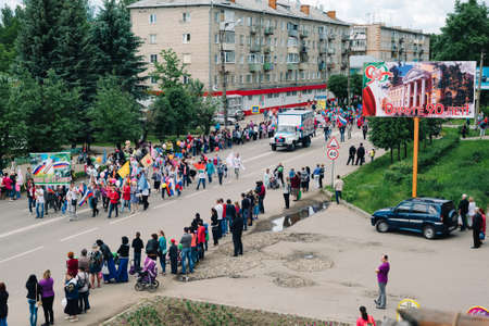 VICHUGA, RUSSIA - JUNE 6, 2015: The celebration of the City of Vichuga in Russiaのeditorial素材