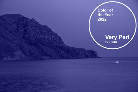17-3938 Very Peri the main color of year 2022. Landscape painted in modern trendy color