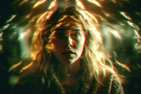 woman with mental disorders and paranoia in depression and stress. Generative AIの素材