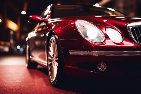 luxury modern red car closeup. Generative AIの素材