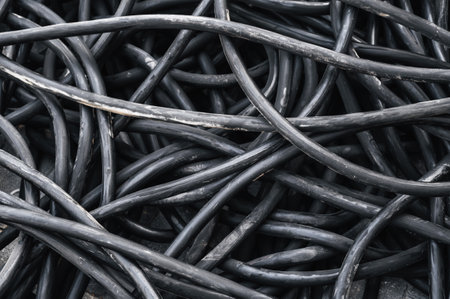 lots of black electrical cables