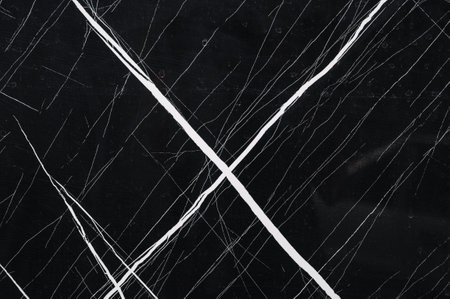 A natural pattern of black and white marble stone with veins.の写真素材