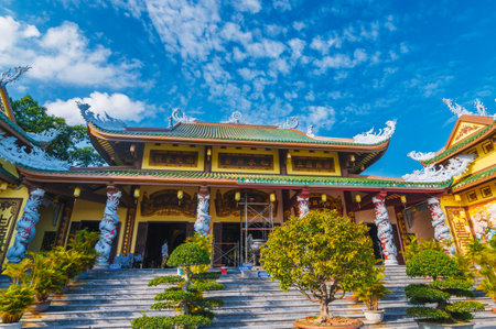 Buddhist temple at famous Lin Ung Pagoda in Da Nang. Da Nang, Vietnam - September 12, 2024のeditorial素材